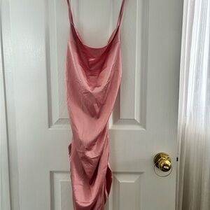Elegant Pink Satin Slip Dress